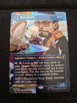 Tony Stark (Borderless) (0350) Marvel Super Heroes Foil Magic MTG - Image 1