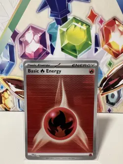 Basic Fire Energy SVE 018 Holo Pattern Pokemon White Flare & Black Bolt NM - Image 1