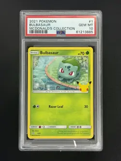 2021 Pokemon Bulbasaur McDonalds Collection #1 PSA 10 - Image 1