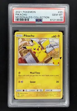 2021 Pokemon Pikachu McDonald’s Collection #25 PSA 10 - Image 1