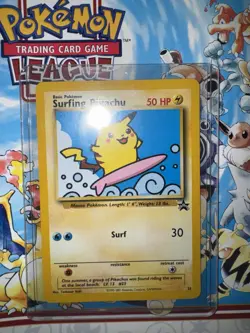2001 Pokemon Surfing Pikachu #28 WOTC Black Star Promo - Image 1