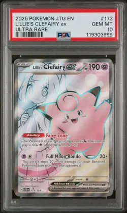 Lillie's Clefairy EX 173/159 Full Art Journey Together Pokemon English PSA 10 - Image 1