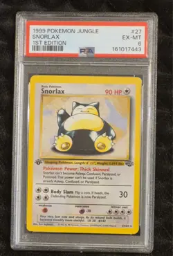 1999 POKEMON Jungle #27 Snorlax 1ST (first) EDITION PSA 6 Brand New Cert - Image 1