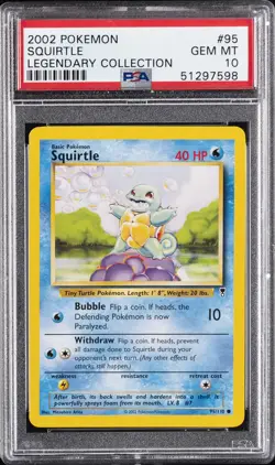 2002 POKEMON LEGENDARY COLLECTION #95 SQUIRTLE PSA 10 - Image 1
