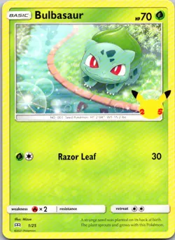 Bulbasaur 001/025 McDonald's 25th Anniversary Promos Pokemon TCG P NM - Image 1