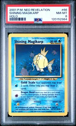 2001 POKEMON NEO REVELATION #66 SHINING MAGIKARP-HOLO PSA 8 - Image 1