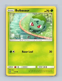Bulbasaur 1/73 Common Shining Legends Pokemon Lightly Played - Image 1
