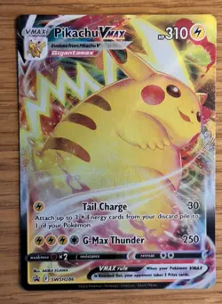 Pokemon TCG Pikachu VMAX Black Star Promo SWSH286 Full Art Rare NM - Image 1