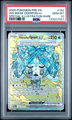 2025 Pokemon Prismatic Evolutions Wellspring Mask Ogerpon PSA Gem Mint 10 162 - Image 1