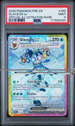 2025 POKEMON PRE EN-PRISTMATIC GLACION EX #150 SPECIAL ILLUSTRATION RARE PSA 9 - Image 1