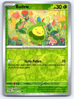 Budew 004/131 Common Prismatic Evolutions Pokemon Reverse Holo Lightly Played - Image 1