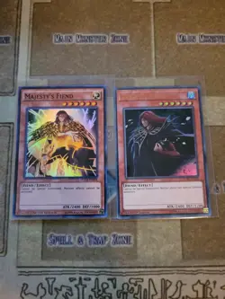YUGIOH MAJESTY'S FIEND CT12 SUPER + VANITY'S FIEND DUDE ULTRA 1ST ED NM - Image 1