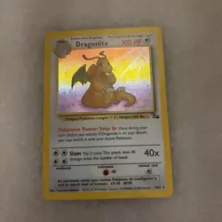 Pokemon TCG Dragonite 4/62 1999 Fossil Set Rare Holo Card HP - Image 1