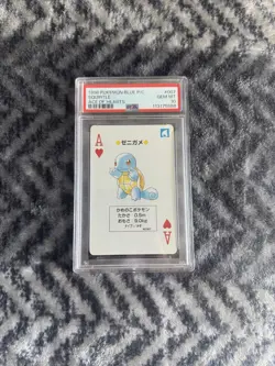 1998 Pokemon Blue Deck Playing Card Squirtle Ace of Hearts PSA 10 - Image 2