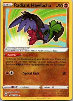 Radiant Hawlucha 081/189 Radiant Rare Astral Radiance Pokemon Holo Near Mint - Image 1