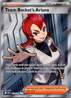 Team Rocket's Ariana 224/182 Ultra Rare Destined Rivals Pokemon Holo Near Mint - Image 1