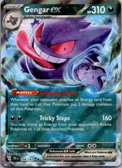 Gengar ex 104/162 Double Rare Temporal Forces Pokemon Near Mint - Image 1