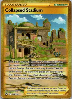 Collapsed Stadium 215/196 Secret Rare Lost Origin Pokemon Holo Near Mint - Image 1