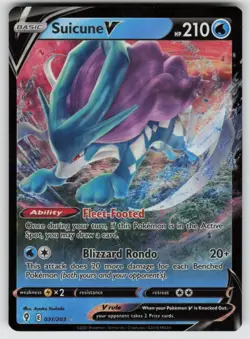 Suicune V 031/203 Holo V Rare Evolving Skies Pokemon Holo Near Mint - Image 1