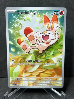 Scorbunny 225/217 Illustration Rare Ascended Heroes Pokemon Holo Near Mint - Image 1