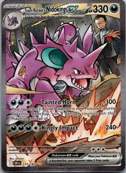 Team Rocket's Nidoking ex 233/182 Destined Rivals Pokemon NM - Image 1