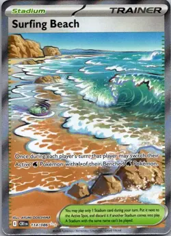 Surfing Beach 114/086 Ultra Rare Chaos Rising Pokemon Near Mint - Image 1