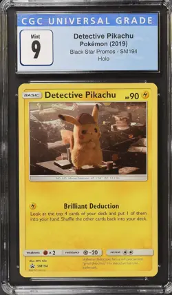 Detective Pikachu SM194 Purchase Exclusive Black Star Promos Pokemon CGC 9 Mint - Image 2