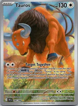 Tauros 096/086 Holo Illustration Rare Chaos Rising Pokemon Near Mint - Image 1