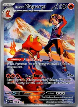 Ethan's Magcargo 222/217 Illustration Rare Ascended Heroes Pokemon Holo NM - Image 1