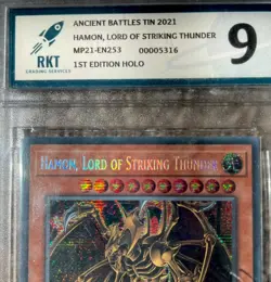 Graded 9 Hamon, Lord of Striking Thunder trading card from Yu-Gi-Oh! franchise - Image 2