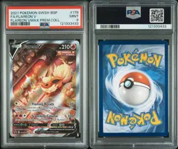 2021 Flareon v SWSH 179 Black Star Promo Pokemon Card Holo Full Art Rare PSA 9 - Image 3