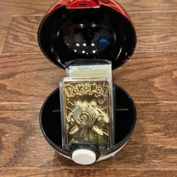 Pokemon 1999 23k Gold Plated Poliwhirl #61 Trading Card Burger King Promo COA - Image 1