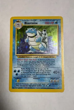 Pokemon TCG Blastoise Base Set Holo Unlimited Rare Card 2/102 - Image 1