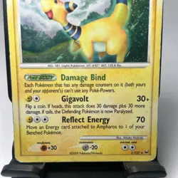 Pokemon TCG Ampharos Platinum Set Holo Card 1/127 Rare - Image 3