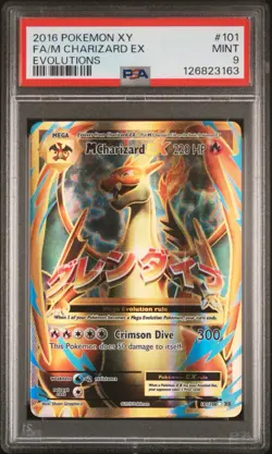 Pokemon Mega Charizard EX Evolutions XY Card 101/108 PSA 9 Mint - Image 1