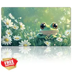 DEGDFSGR MTG Playmat 24x14in TCG Non-Slip Rubber Base Frog Daisy - Image 1