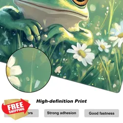 DEGDFSGR MTG Playmat 24x14in TCG Non-Slip Rubber Base Frog Daisy - Image 2