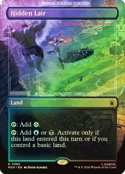 MTG FOIL Hidden Lair Borderless - Marvel Super Heroes #383 - Image 1