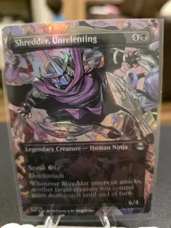 Shredder, Unrelenting FOIL (Borderless) Teenage Mutant Ninja Turtles MTG #209 NM - Image 1