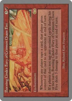 2x Burning Cinder Fury of Crimson Chaos Fire Unglued LP MTG - Image 1
