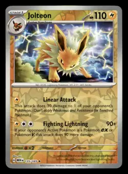 Jolteon 135/165 Rare 151 Pokemon Reverse Holo Near Mint - Image 1