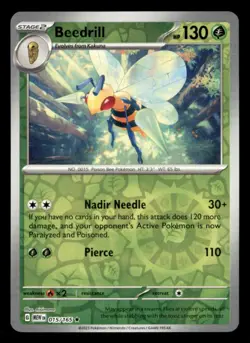 Beedrill 015/165 Rare 151 Pokemon Reverse Holo Near Mint - Image 1