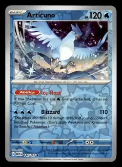 Articuno 144/165 Rare 151 Pokemon Reverse Holo Near Mint - Image 1
