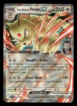 Team Rocket's Persian ex 218 Holo Promo Scarlet & Violet Promo Pokemon Near Mint - Image 1