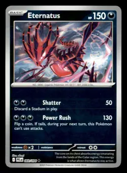 Eternatus 069/094 Uncommon Phantasmal Flames Pokemon Reverse Holo Near Mint - Image 1