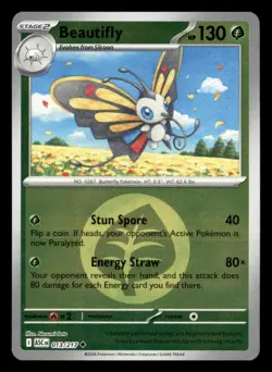 Beautifly (Energy Pattern) 013/217 Ascended Heroes Pokemon Reverse Holo NM - Image 1