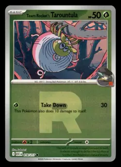 Team Rocket's Tarountula (Rocket) 018/217 Ascended Heroes Pokemon Reverse H NM - Image 1