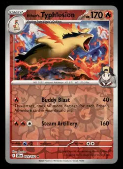 Ethan's Typhlosion 034/182 Rare Destined Rivals Pokemon Reverse Holo Near Mint - Image 1