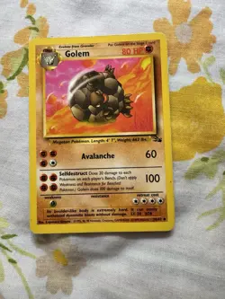POKEMON GOLEM 36 FOSSIL 62 UNCOMMON UNLIMITED MP - Image 1