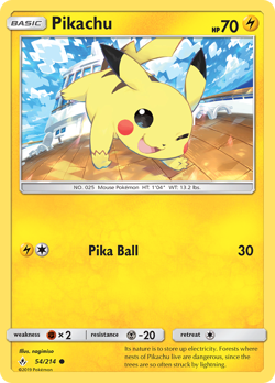 Pokemon Unbroken Bonds Reverse Holo Pikachu 54/214 C NM - Image 1